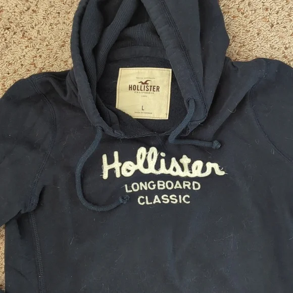 Hollister Navy Hoodie with Logo - Picture 2 of 3